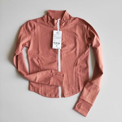 Women Sports Running Long-sleeved Standing-collar Zipper Gymnasium Fast-drying Blouse Women&#39;s Breathing Yoga Short-style Coat