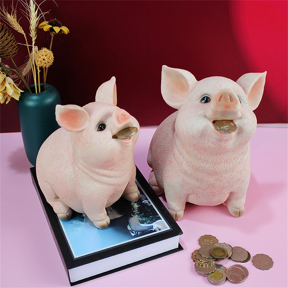 Pig Shaped Money Saving Box Children Cute Piggy Bank Resin Money Boxes Storage Home Decor New Pig Money Bank Kids Toys 2023