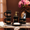 Bathroom Accessories Set Ceramic Tooth Brush Holder Soap Dish Soap Dispenser Gargle Cup Dew Container 5pcs Per Set