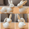 2023 Pure White Easter Animal Miniatures Rabbit Ceramic Figurines Home Decoration China Gift, Modern Statue Desk Ornament