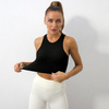 Sleeveless Yoga Short Shirts Running Sports Gym Women Tops Fitness Running Moisture Breathable Seamless Knitted Vest