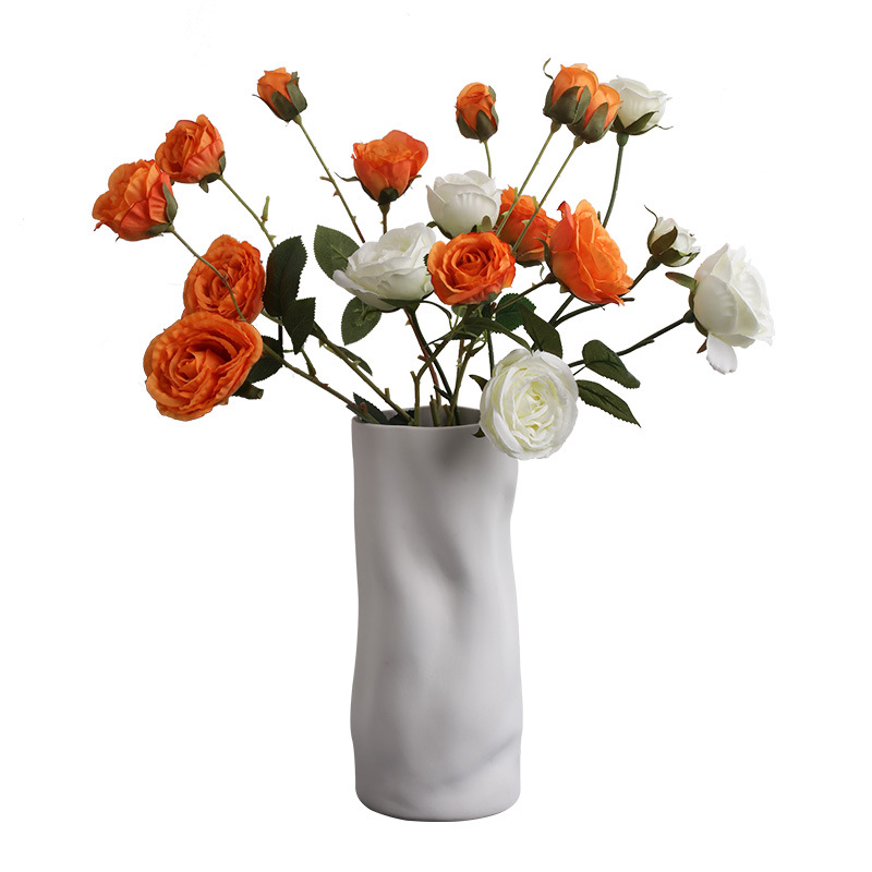 Nordic Morandi Vase Dried Flower Ornaments Creative Electroplated Silver Ceramic Vase Model Vases Living Room Decoration Gift