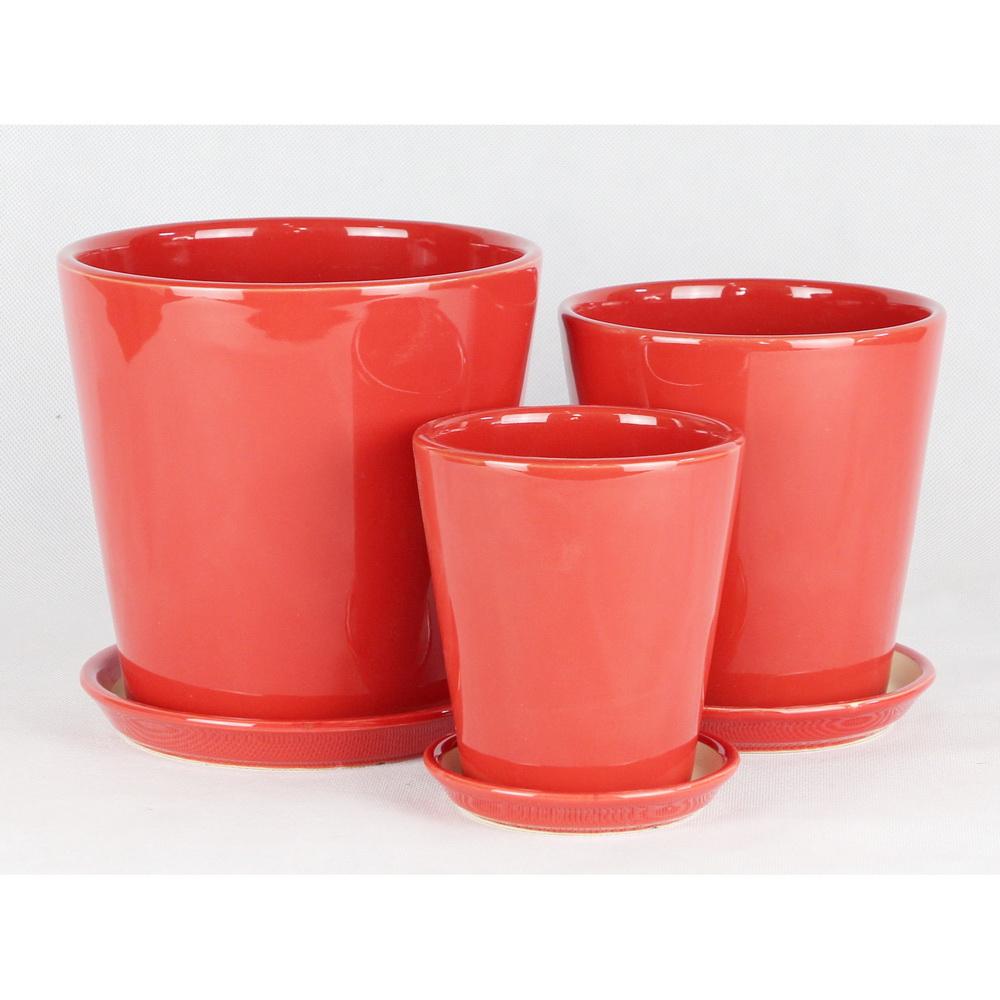 Modern Ceramic Pots Flower Pot Outdoor Indoor Garden Planters Plant Containers With Drain Hole And Saucer Home Decoration