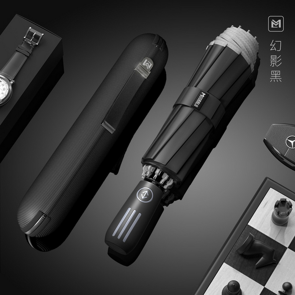 Big Automatic Man Folding Umbrella Reinforced Luxury Inverted Parasol Umbrella Lightweight