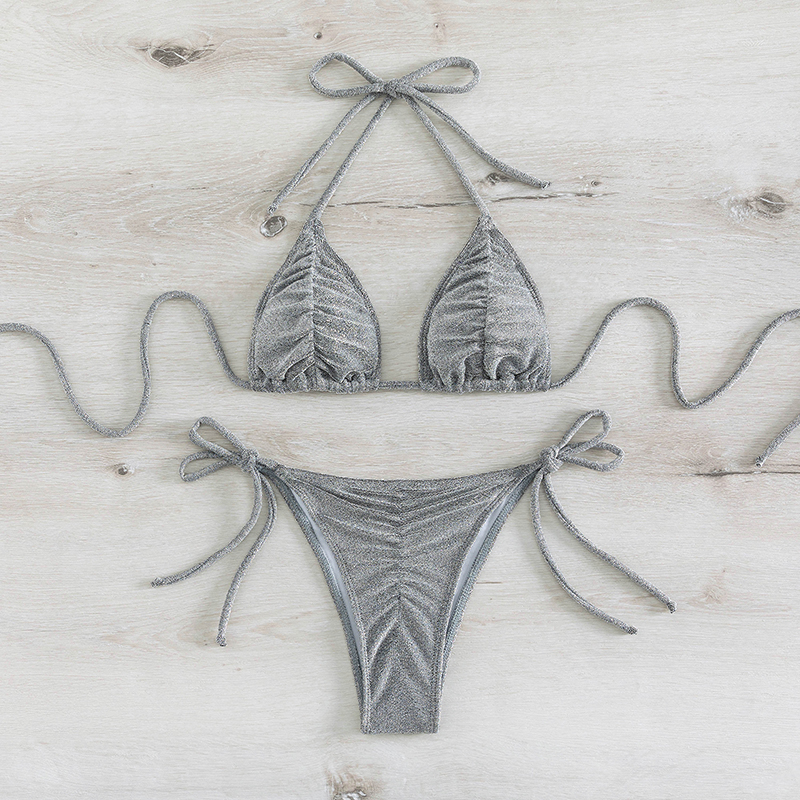 Women Sexy Triangle Bathing Swimsuit Split Swimwear Beachwear Bikini Set