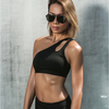 Sexy One Shoulder Women's High Personality Oblique Sports Bra Running Fitness Bra Yoga Top Gym Clothing Athletic Underwear