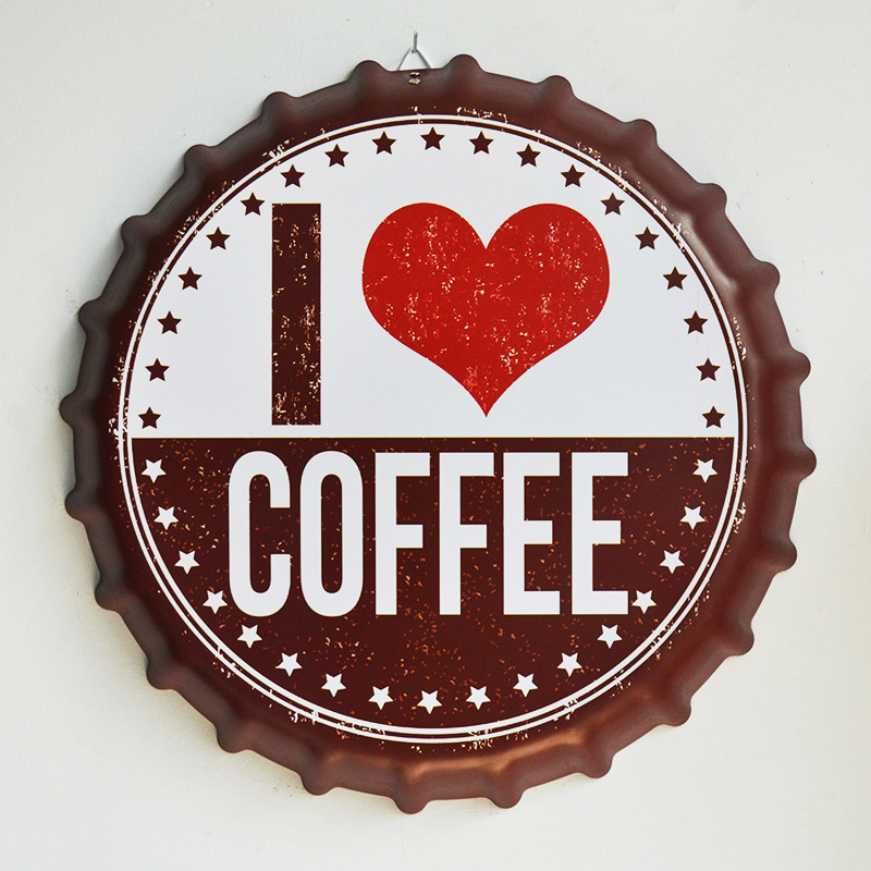Factory Customized Bottle Cap Shape 3D Wall Hanging Vintage Metal Tin Signs