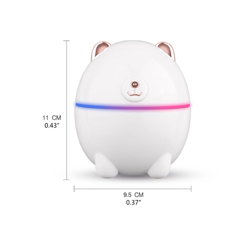 220ML Cute Bear Air Humidifier Fresher USB Charging Aroma Essential Oil Diffuser
