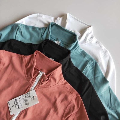 Women Sports Running Long-sleeved Standing-collar Zipper Gymnasium Fast-drying Blouse Women&#39;s Breathing Yoga Short-style Coat