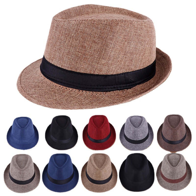 Men Hats Fedoras Top Jazz Plaid Hat Adult Bowler Hats Classic Version Chapeau Hats