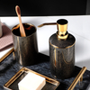 Gold Bathroom Accessories Sets Ceramics, Lotion Soap Dispenser ,Tumbler,Soap Dish，Bathroom Deco Accessroy Set