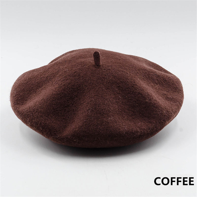 Unisex Vintage Plain Beret Hats French Berets Warm Wool Spring Winter Beanie Hat Women Girl Street Cap Winter Berets Women Men