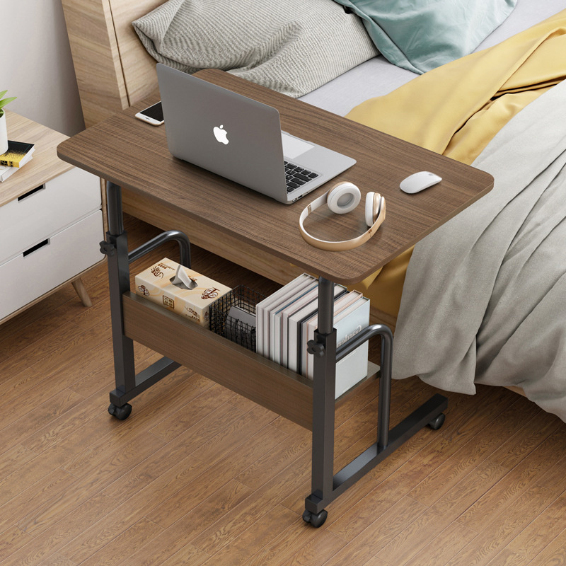 Convenient Mobile Laptop Stand Lifting Adjustment Breakfast Table Double Storage Computer Table Widening Desktop Reading Desk