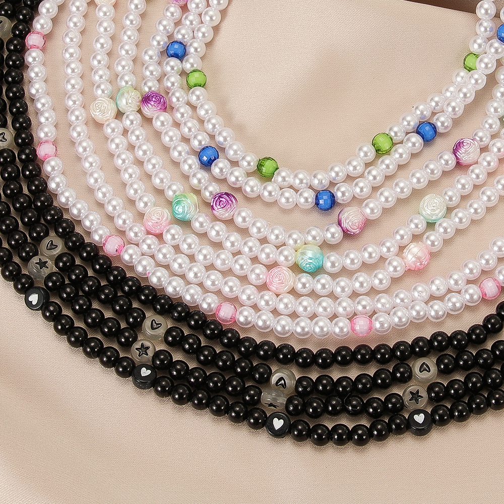 Trendy Love Pearl Necklace Female Personality Travel Party Fashion Clavicle Necklace Accessories Collar Perlas Collar