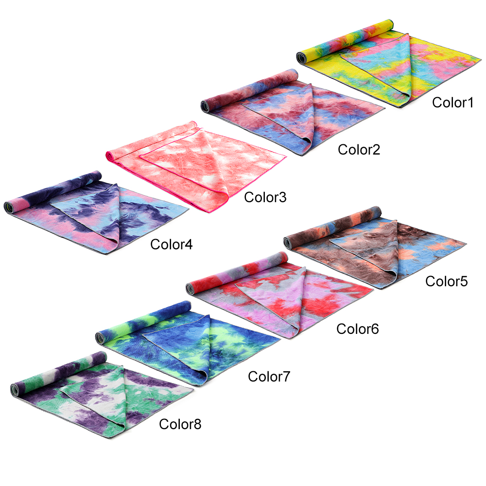 Yoga Mat Print Quick Dry Non-Slip Foldable Yoga Towel Slimming Fitness Exercise Mat Blanket with Mesh Bag Fitness Yoga Mats