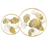 Golden Line Leaves Metal Wall Decor Tree Iron Bedroom Office Exquisite Pattern Metal Decorative Wall Art