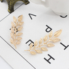 1Pair Trendy Brooch Jewelry Exquisite Tree Leaf Pins Brooches For Women Leaves Brooch Pin Gold Collar Needle Broche