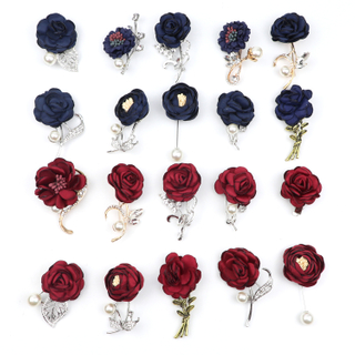 Red Royal Blue Rose Flower Brooch Women Men Jewelry Pin Bride Groom Collar Breastpin Brooches Corsage Dress Coat Accessories