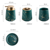 Nordic Bathroom Liquid Soap Dispenser Mouthwash Cup Toothbrush Holder Marble Pattern Ceramic Soap Dish Bath Accessory Set