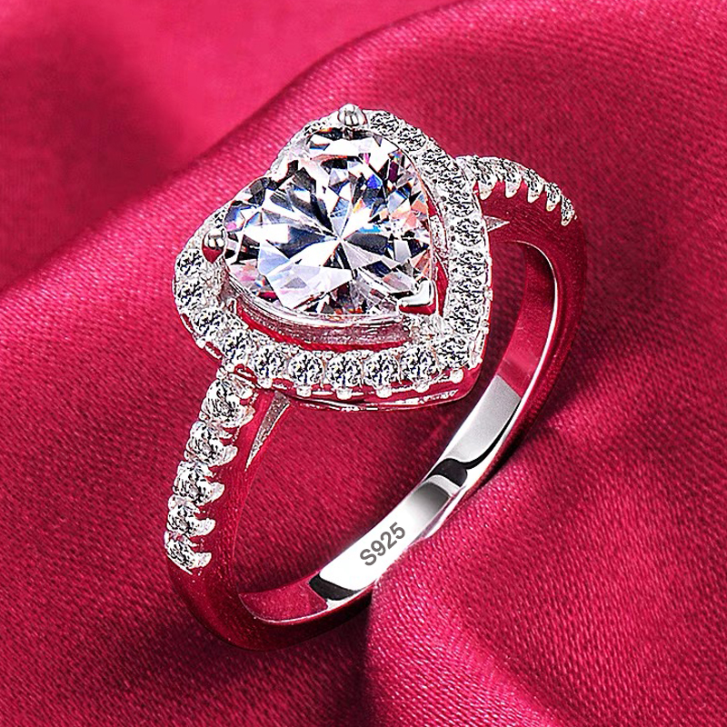 Never Fade White Gold Color Rings Women High Quality Zircon Ring Original Tibetan Silver Wedding Band Bridal Jewelry Accessories