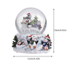 Music Box Crystal Ball Snow Globe Glass Lights Christmas Gift With Speaker Spinning Crafts Penguin Home Decor