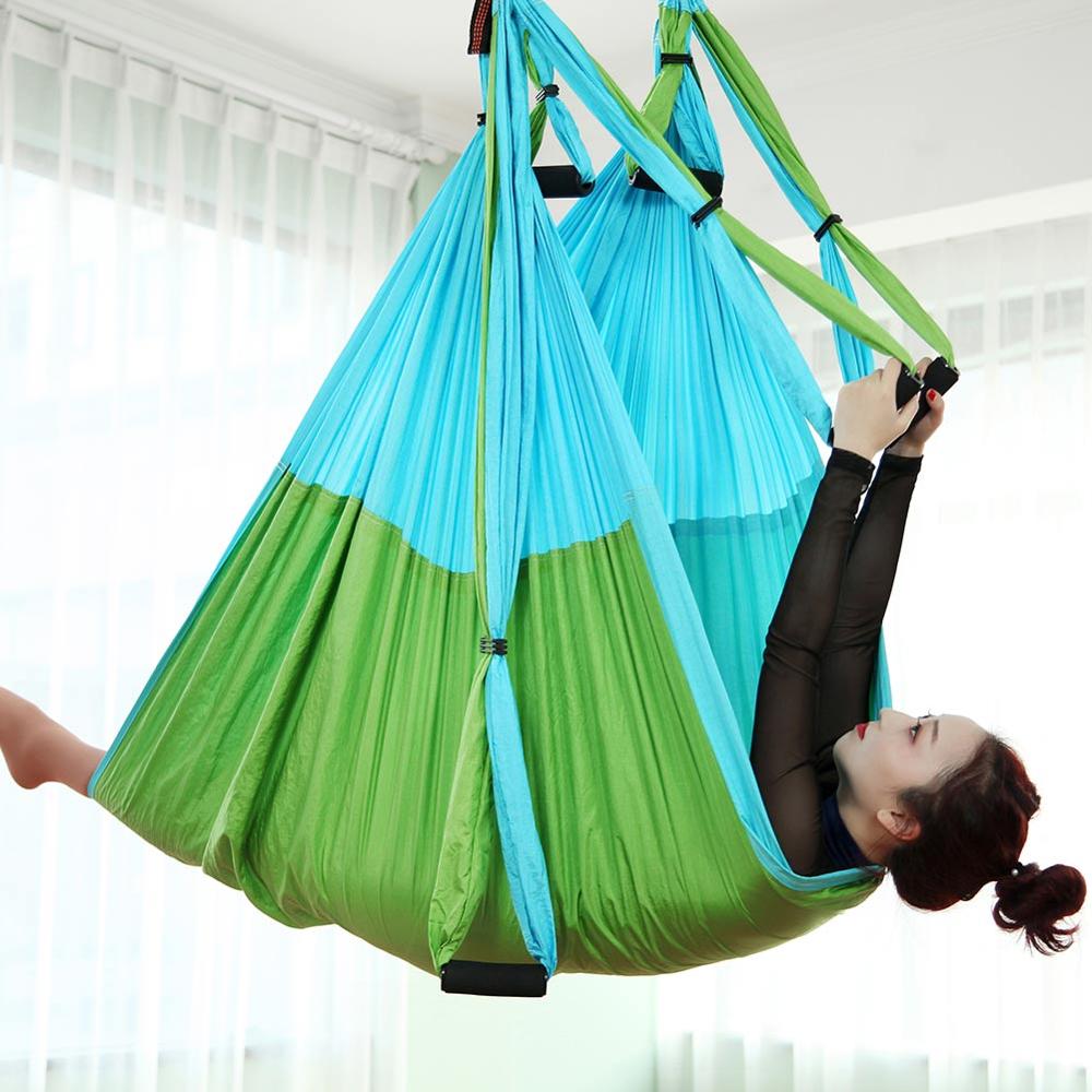 Aerial Yoga Hammock Set Antigravity Yoga Swing Ultra Strong for Air Yoga Inversion Hanging Exercises with 2 Extensions Straps