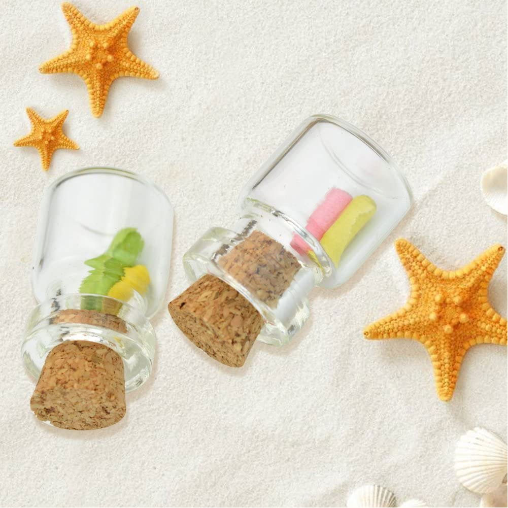 50Pcs 0.5ML Mini Glass Bottles Delicate Cork Stoppers Wish Bottles DIY Miniature Bottles Favor Cute Small Glass Jars