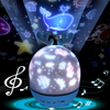 Starry Sky Projector Night Light with Bluetooth Speaker Kids Bedroom Night Table Lamp USB Rechargeable Desk Lamp Birthday Gifts