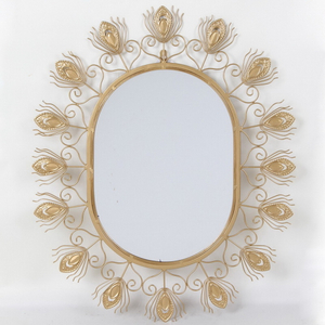 Multifunctional wooden long for abstract wall mirror decoration made in China
