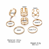 Original Design Gold Color Round Hollow Geometric Rings Set For Women