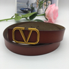 V-shaped Smooth Buckle Simple Retro All-match Jeans Dress Luxury Brand Thin Belt