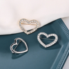 New Arrival Rhinestones Hollow Heart Brooch Dress Pins for Women