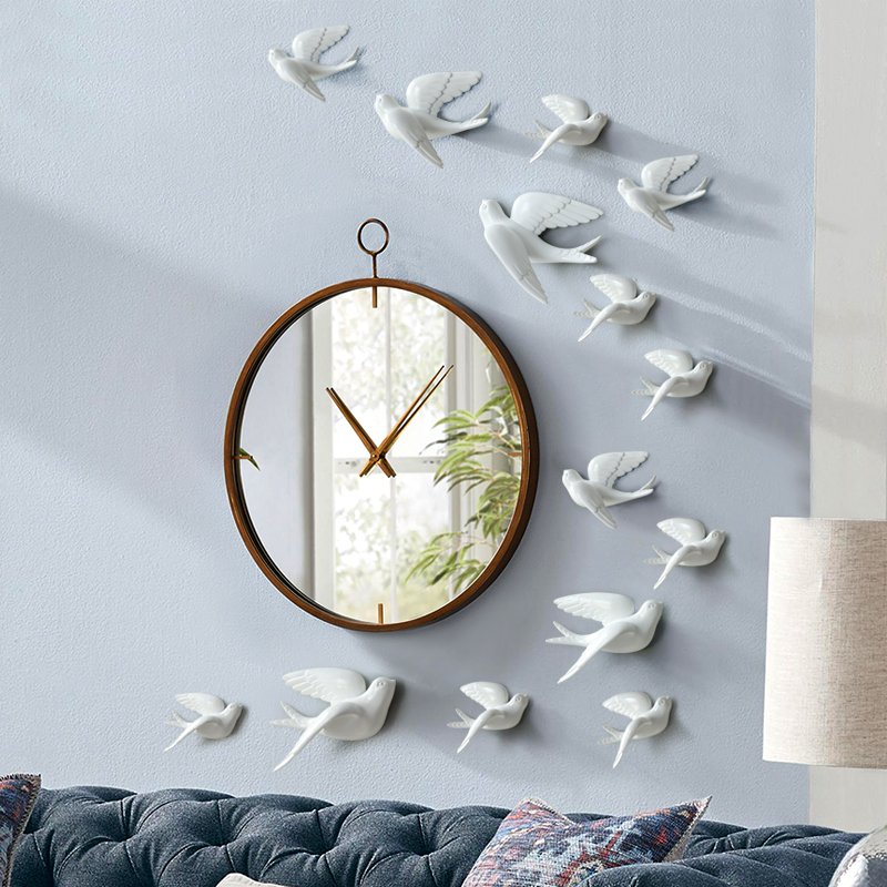 Resin 3d Swallow Birds Figurine Wall Stickers Home Decor Accessories For Living Room Home Decoration Stickers Wall Decoration