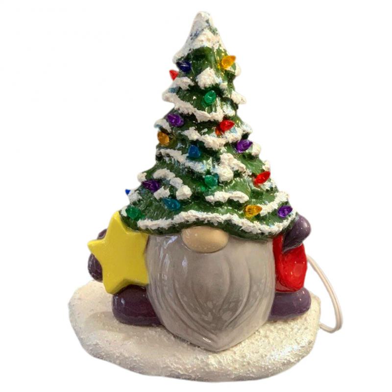 Christmas Decoration Ceramic Gnome Xmas Tree Figurines Statue Ornaments Creative Dwarf Desktop Miniatures Home Decoration Crafts