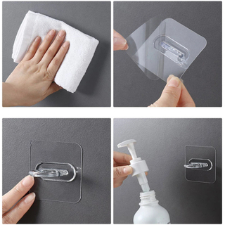 4/6Pcs Wall-Mounted Multifunctional Round Hooks Free Punching Seamless Paste Storage Rack Kitchen Bathroom Household Ring Hanger