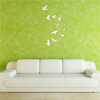 11PCS Flying Birds DIY 3D Acrylic Mirror Wall Sticker Silver Removable Wall Decal Wall Decoration for Living Room Bedroom Home