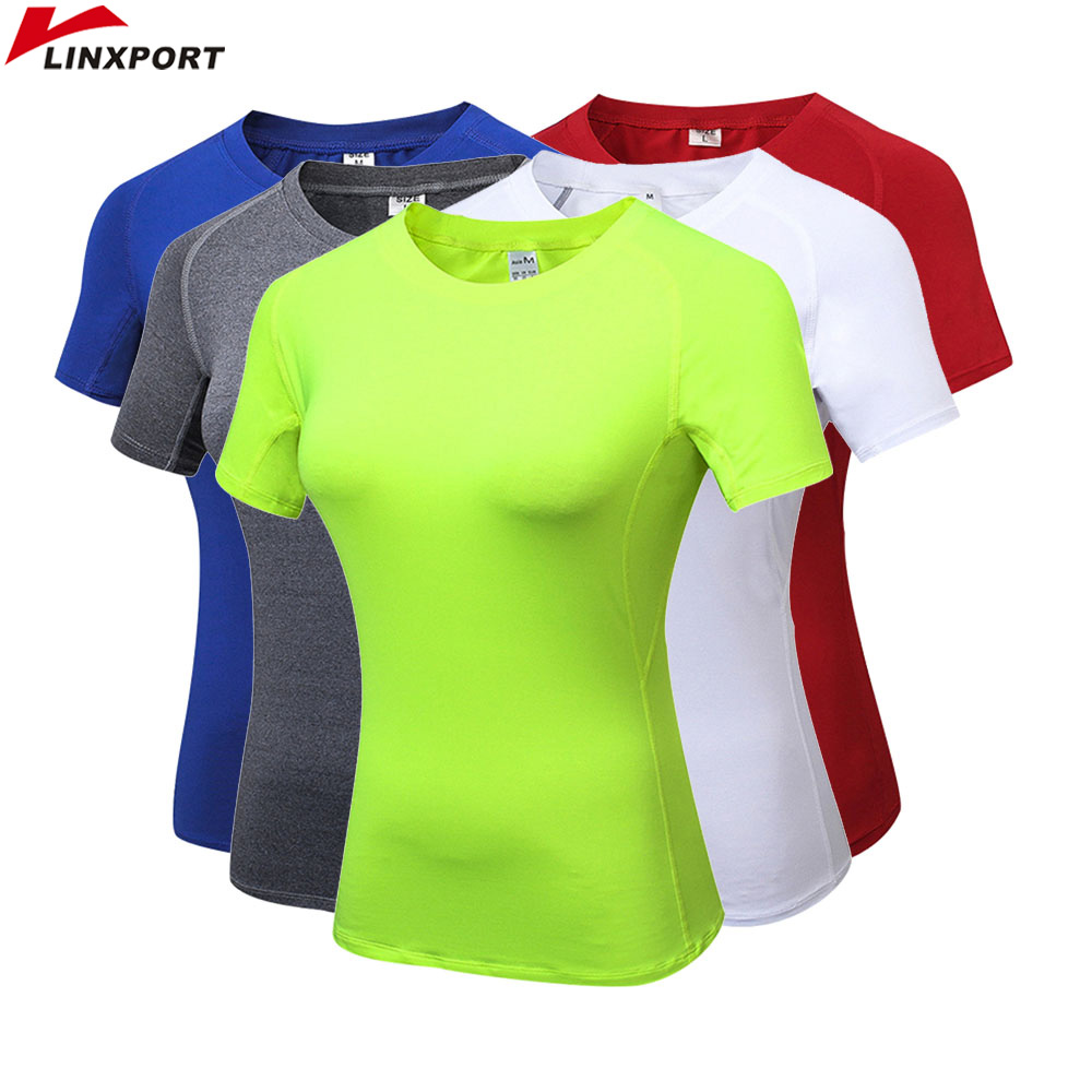 Fitness Women&#39;s Shirts Quick Drying T Shirt Elastic Yoga Sport Tights Gym Running Tops Short Sleeve Tees Blouses Jersey Camisole