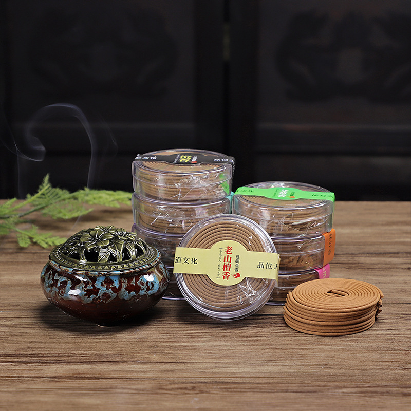 20pcs Natural Sandalwood Agarwood Coil Incense Buddha Yoga Incense Indoor Smell Burning Home Decor Aromatherapy
