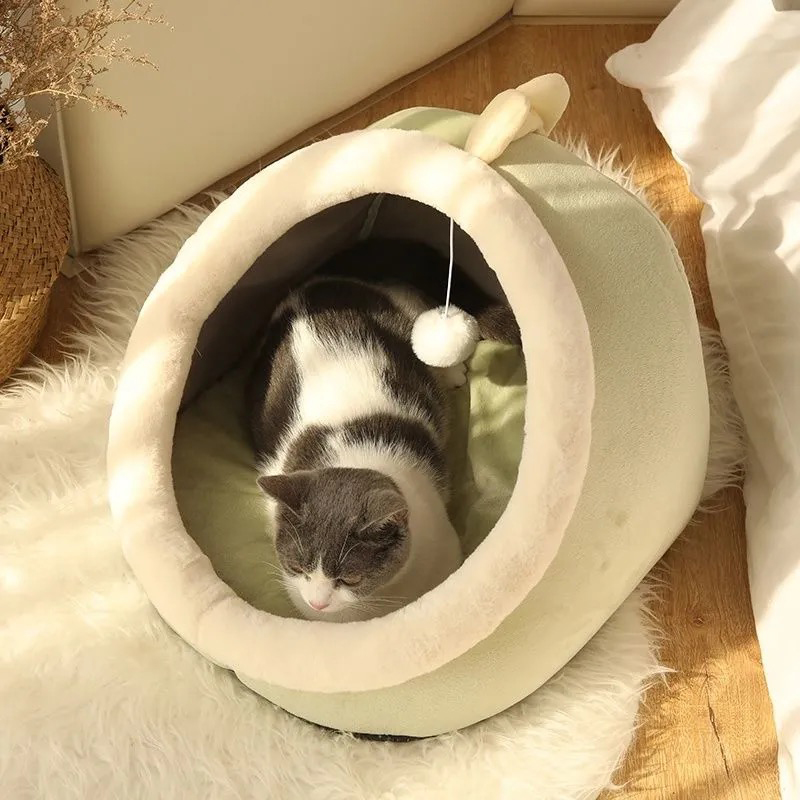 Super Soft Pet Cat Bed Plush Full Size Washable Calm Bed Donut Bed Comfortable Sleeping Artifact Suitable For All Kinds Of Cat