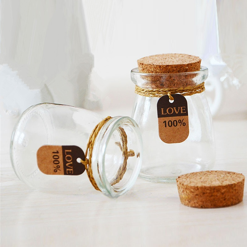 Lead-Free Small Lucky Star Glass Bottle Cork Pudding Gift Wish Yogurt Milk Party Supplies Bottles Candle Jar