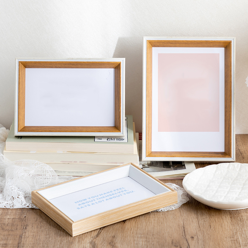 Wooden Photo Frame Picture Frames Wall Photo Card Holder Specimen Shadow Box Dry Flower Holder Desktop Ornament