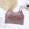 Custom Logo Fitness Sports Wear Hot Sexy Yoga Bra Jacquard Halter Neck Strap Top Workout White One Shoulder Sports Bra Gym Wear