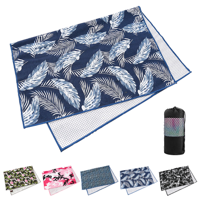 Yoga Mat Print Quick Dry Non-Slip Foldable Yoga Towel Fitness Blanket Home Gym Fitness Equipment With Mesh Bag Training Mat