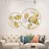 Golden Line Leaves Metal Wall Decor Tree Iron Bedroom Office Exquisite Pattern Metal Decorative Wall Art