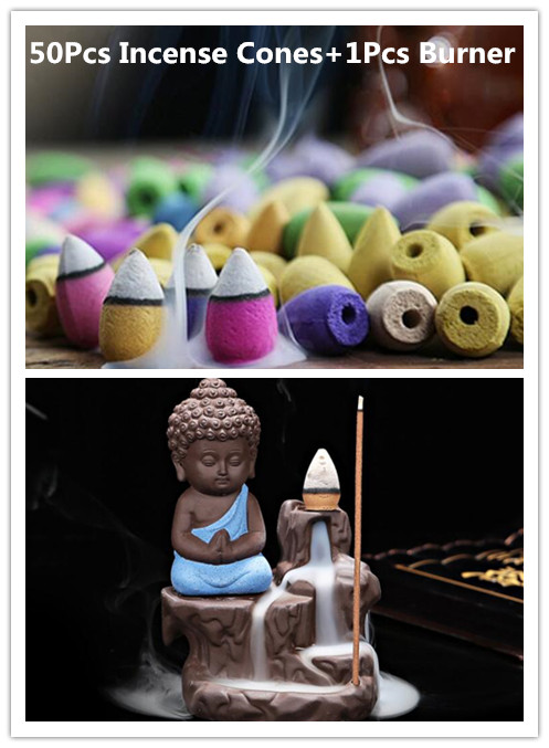 Burner Creative Home Decor The Little Monk Small Buddha Censer Backflow Incense Burner Use In Home Teahouse