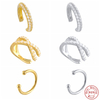 925 Sterling Silver Ear Cuff For Women 1 Pcs Charming Zircon Clip On Earrings Gold Earcuff Without Piercing Earrings Jewelry