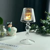 Creative Retro Silver-plated Candlestick Wedding Party Festival Table Centerpiece Decor Table Lamp Shape Glass Candle Holders