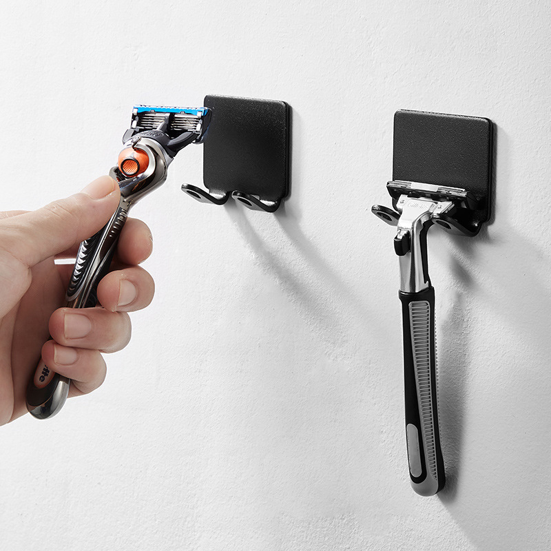 Bathroom Stainless Steel Razor Holder Storage Hook Wall Men Shaving Shaver Shelf Punch Free Razor Rack Accessories Organization