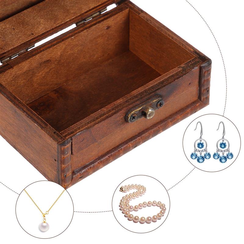 Jewelry Storage Case Treasure Jewelry Container Trinket Wooden Dormbedsundries Vintage Boxes Pirate Jewelry Organizer Display