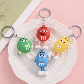 Cartoon Chocolate Bean Keychain Resin Doll Couple Key Chain Men&#39;s And Women&#39;s Jewelry Bag Pendant Children Lovely Keychain